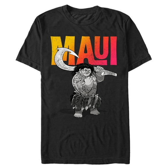 T-Shirt Arc-en-Ciel Moana Maui pour Hommes - Black - 5X Large