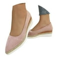 thumbnail image 3 of uvwlwu Casual Shoes for Women Stylish Shoes Newest Comfortable Suede Wedge On Pointed Toe Espadrille For Everyday Use, 3 of 9