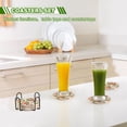 thumbnail image 3 of 6 Pcs Drink Coasters with Holder 3.94in Woven Coasters for Drinks Peach Fruit Pattern Coaster Set for Protection Table, 3 of 7
