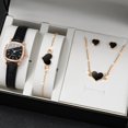 thumbnail image 4 of Ins-Reloj De Cuarzo Cuadrado Para Mujer , Juego De Joyas Con Corazón , Colgante (Sin Caja), 4 of 4