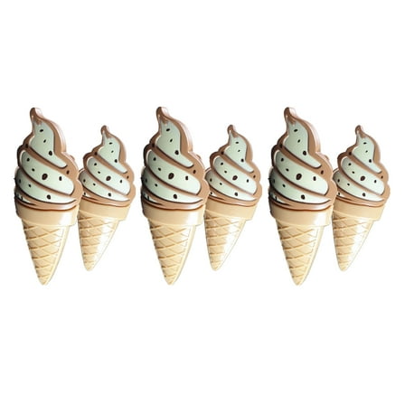 3 Set (6 Ct) White Ice Cream Style Beach Towel Clips Jumbo Size for Beach Chair, Cruise Beach Patio, Pool Accessories for Chairs, Household Clip, Baby Stroller by C&H Solutions