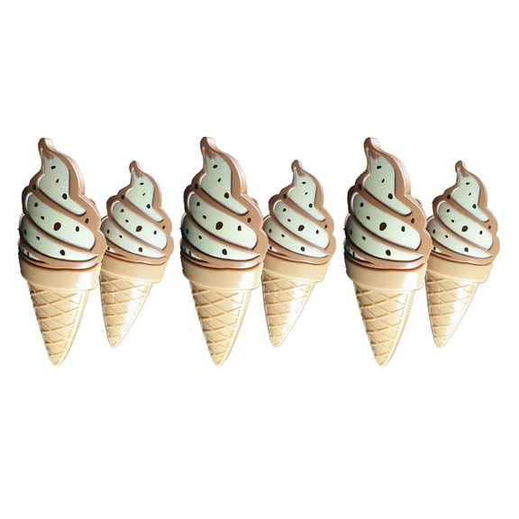 3 Set (6 Ct) White Ice Cream Style Beach Towel Clips Jumbo Size for Beach Chair, Cruise Beach Patio, Pool Accessories for Chairs, Household Clip, Baby Stroller by C&H Solutions