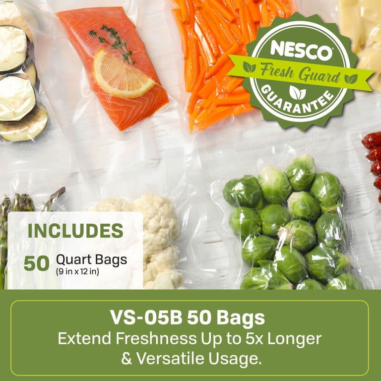 NESCO Quart Vacuum Sealer Bags, 50 Count, 8" x 12" photo 2