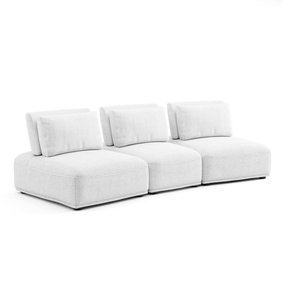 Furniture of America Tatiana Chenille 3-Piece Curved Modular Sectional Sofa