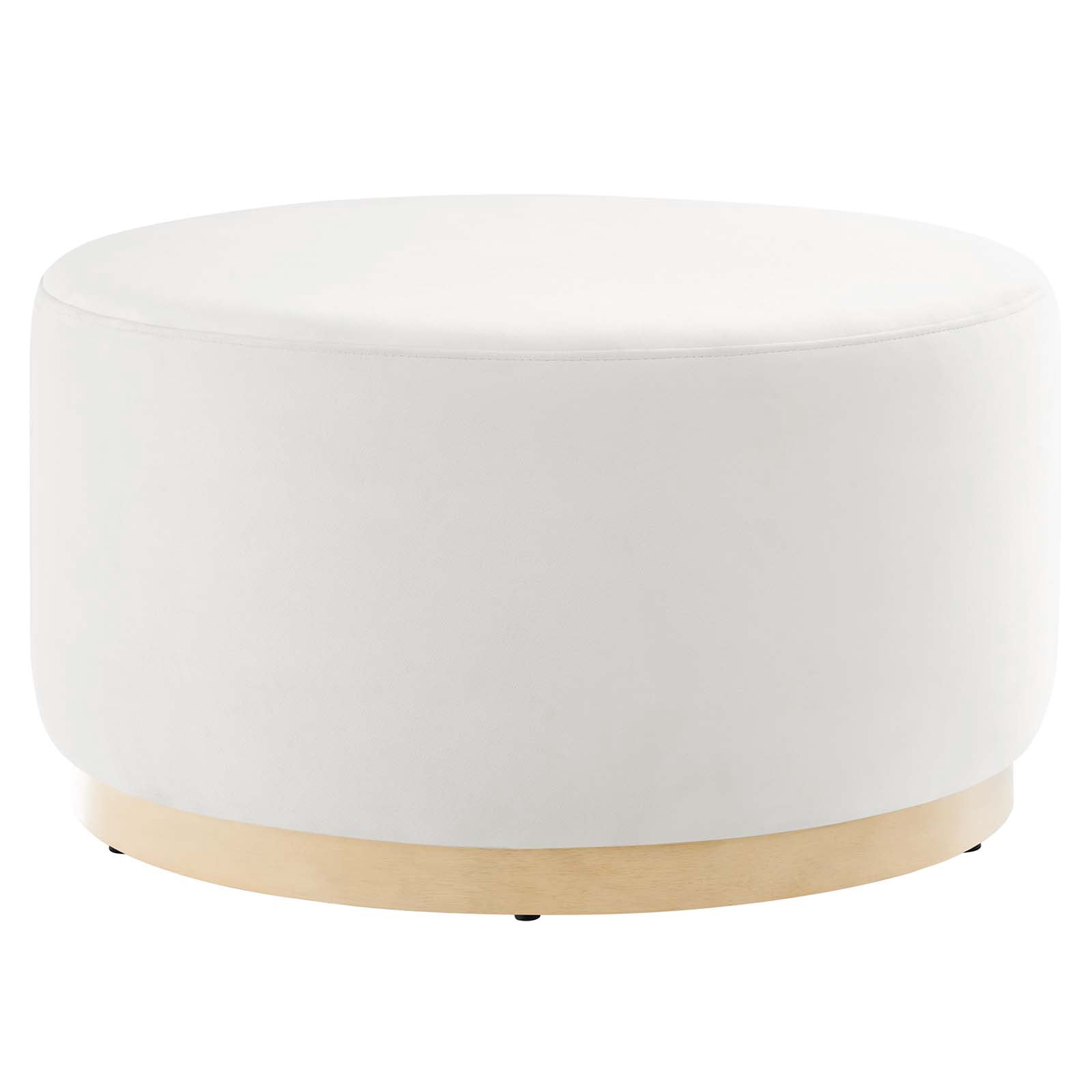 Modway Tilden Performance Velvet Upholstered Ottoman in Alabaster Natural