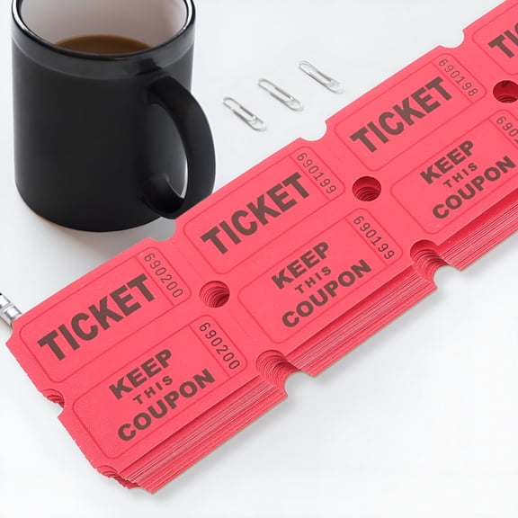 CCOCC 100 Purple Colored Raffle Tickets Double Roll 50/50 Carnival Fair Split The Pot One Hundred Consecutively Numbered Fundraiser Festival Event Party Door Prize Drawing Perforated Stubs (Purple)