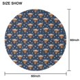 thumbnail image 6 of Navy Highland Cow Flower Pattern Round Tablecloth 60"x60",Wrinkle Wipeable Table Cloth for Kitchen Dining Room Picnic Patio Party, 6 of 6