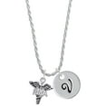 thumbnail image 1 of Delight Jewelry Silvertone Caduceus - RMA Silvertone Script Initial Disc - V - Charm Necklace, 20"+3", 1 of 4