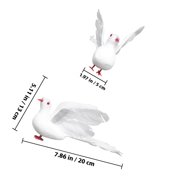 Tineasur 1Pair Lifelike White Artificial Dove Figurine Made of Foam and Plastic for Garden Decor