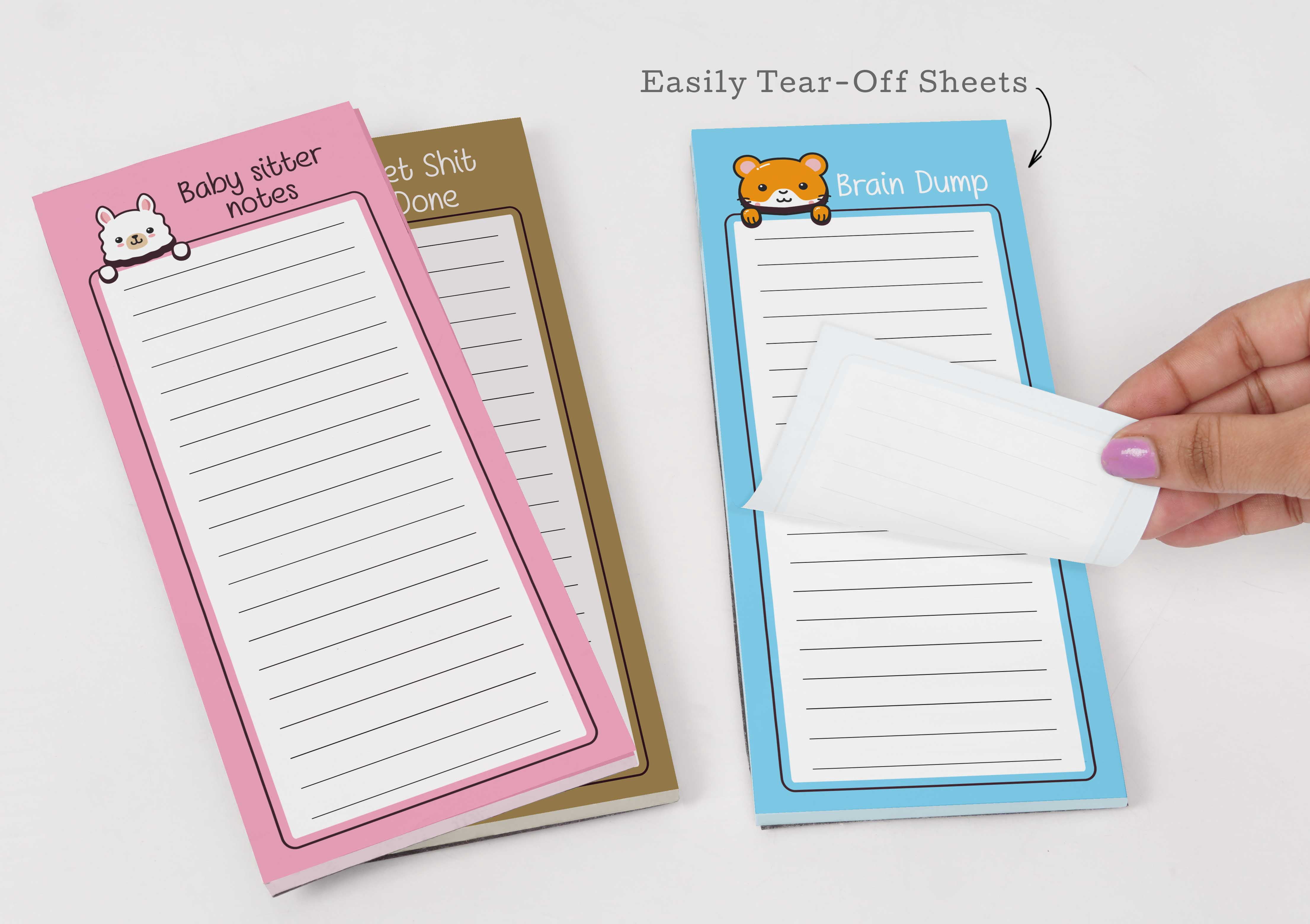 Inkdotpot Pack of 3 Magnetic Fridge To-Do List Notepads- Magnetic Memo Pads For Refrigerator-(50 Sheets Each)-NY