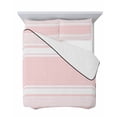 thumbnail image 7 of Quilts Twin Size Bedding Set, Farmhouse Pink Lightweight Quilted Comforter, Farmhouse Pink Line Striped Soft Reversible Bedspread Coverlet with Pillow Covers for All Season, 68" x 86", 7 of 7
