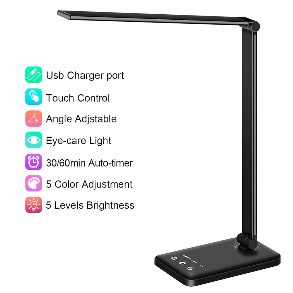 LED Desk Lamp, Touch Control Table Lamp with 5 Lighting Modes & 5