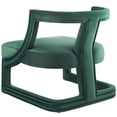 thumbnail image 4 of Contemporary Modern Urban Designer Living Room Lounge Club Lobby Accent Side Chair Armchair, Velvet Fabric Wood, Green, 4 of 7
