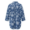 thumbnail image 5 of Xoenoiee Blue Rose Flower Print Women's Swimsuit Coverup Button Down Beach Cover Ups Shirt Dress Summer Casual Oversized Vacation Swimwear with Pocket, S, 5 of 7
