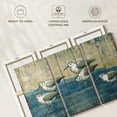 thumbnail image 6 of Elephant Stock Sandpipers Oil Distressed Wall Art - Horizontal Multi Panel Canvas - Living Room Wall Decor - Animal Multi Panel - Blue And Beige Decor By Paul Brent - 50" x 32", 6 of 8