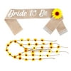 Bride To Be Sash Kit - Sunflower Headband Floral Crown Hair Wreath for Bachelorette Party Wedding Bridal Shower