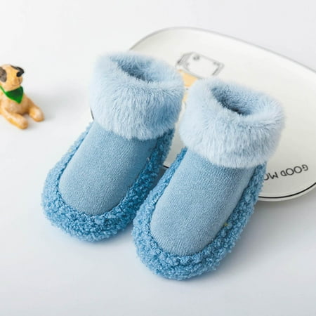 

Toddle Footwear Winter Toddler Shoes Soft Bottom Indoor Non Slip Warm Floor Socks Shoes Blue 13