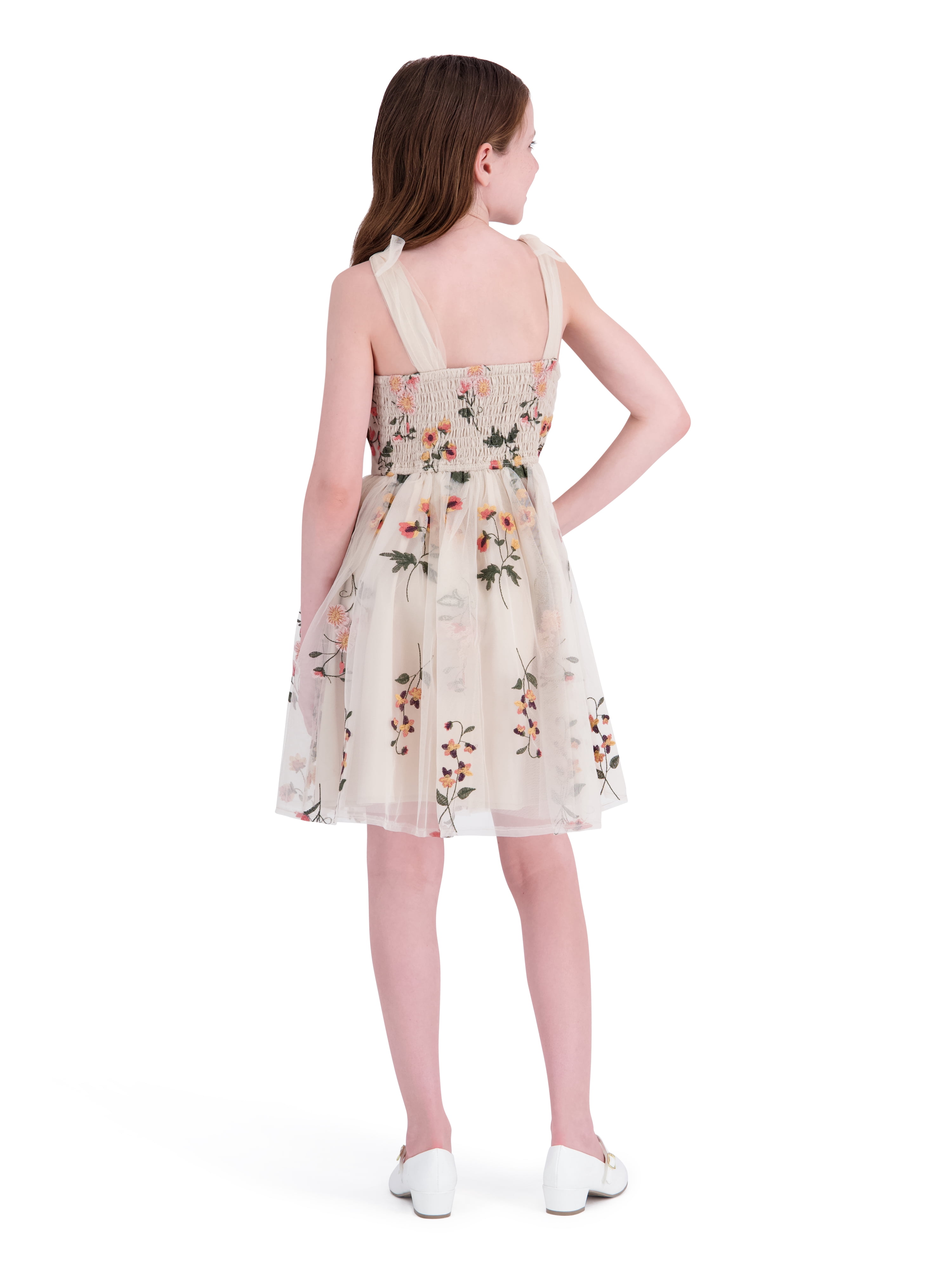 Kensie Girl Sleeveless Embroidered Mesh Dress, Sizes 4-16