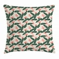 thumbnail image 1 of Jungle Throw Pillow Cushion Cover, Retro Style Island Nature Pattern with Leaves Bird of Paradise Flowers, Decorative Square Accent Pillow Case, 20 X 20 Inches, Army Green Coral Ivory, by Ambesonne, 1 of 2