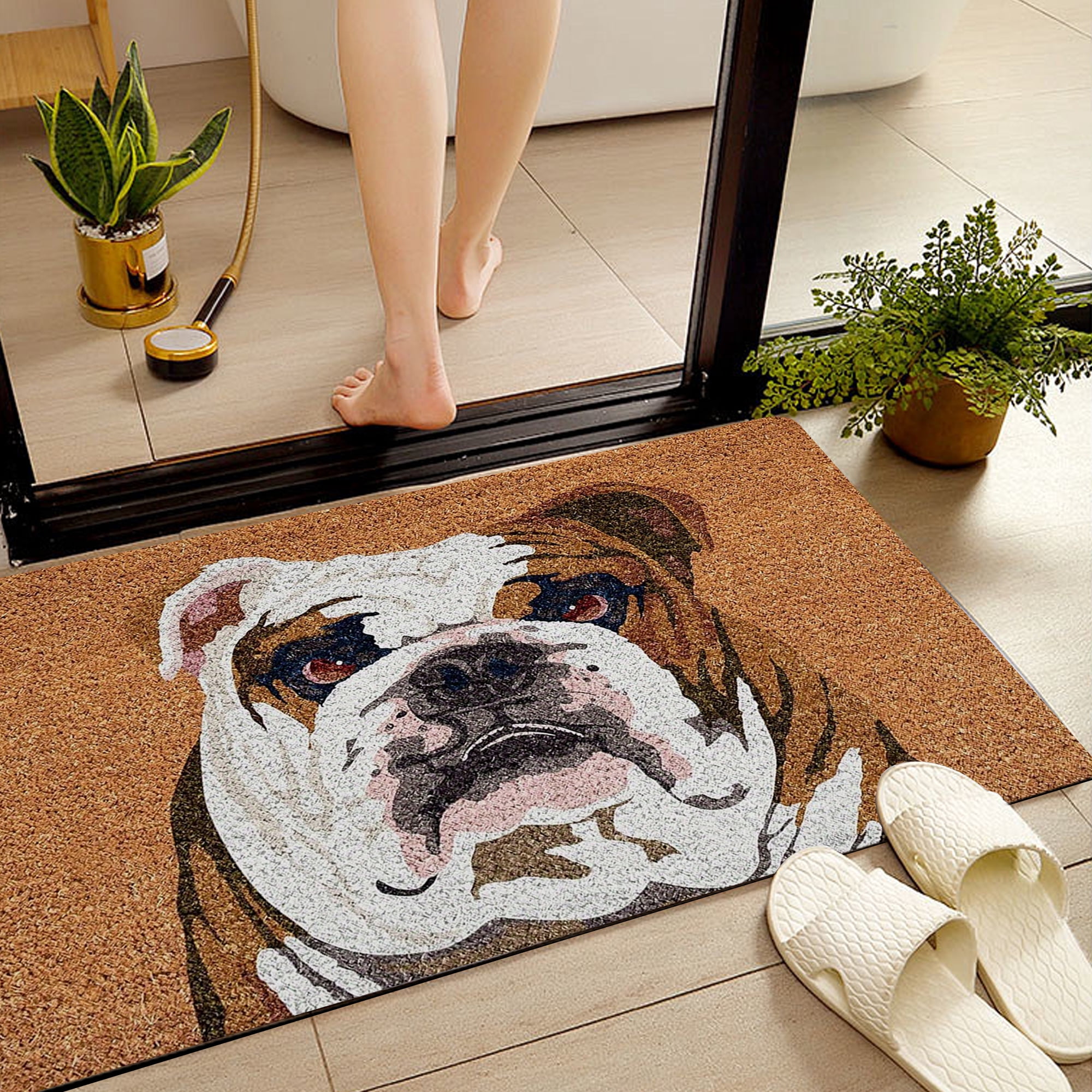 JML Non-Slip MicrofiberFabric & Rubber Doormat - Soft Entryway Rug for Home/Office (20"x32") - Easy Clean Door Mat for Indoor/Outdoor Use, Dog