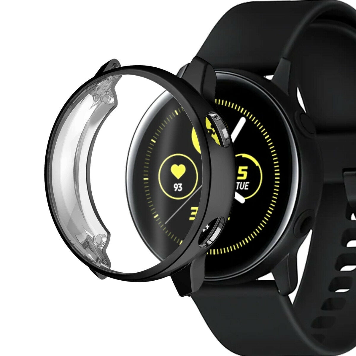 geweten affix los van 2-PACK] Samsung Galaxy Watch Active 2 (44 mm) Case, Clear TPU Flexible  Cover Armor, Anti-Shock [Black Frame] - Walmart.com