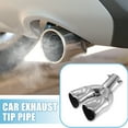 thumbnail image 2 of Unique Bargains Car Dual Exhaust Tip Pipe Heart Shaped Applicable Diameter 2.5" Exhaust Pipes Bolt-On Metal Silver Tone, 2 of 7