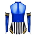 thumbnail image 4 of iiniim Girls Circus Outfit Sequin Striped Leotard with Arm Sleeve Set for Carnival Fancy Party Navy Blue 8, 4 of 7