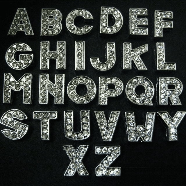 Cuentas de diamantes de imitación de 8 mm con letras en inglés para hacer tú mismo, adecuadas para pulseras, pulseras y accesorios de joyería