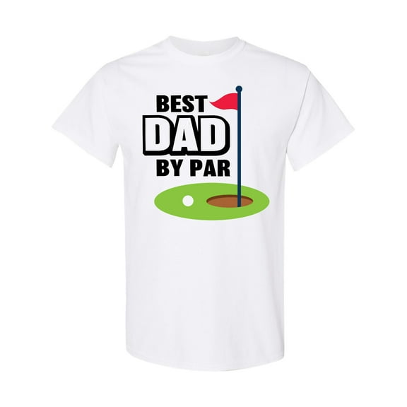 Inktastic Father's Day Best Dad by Par with Flag and Golf Ball T-Shirt