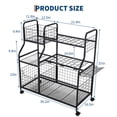 thumbnail image 3 of CazToi Chariot Utilitaire Roulant pour Outils de Jardin avec Roues, Chariot Utilitaire en Métal Robuste pour Râteaux, Pelles et Outils à Long Manche, 3 of 7