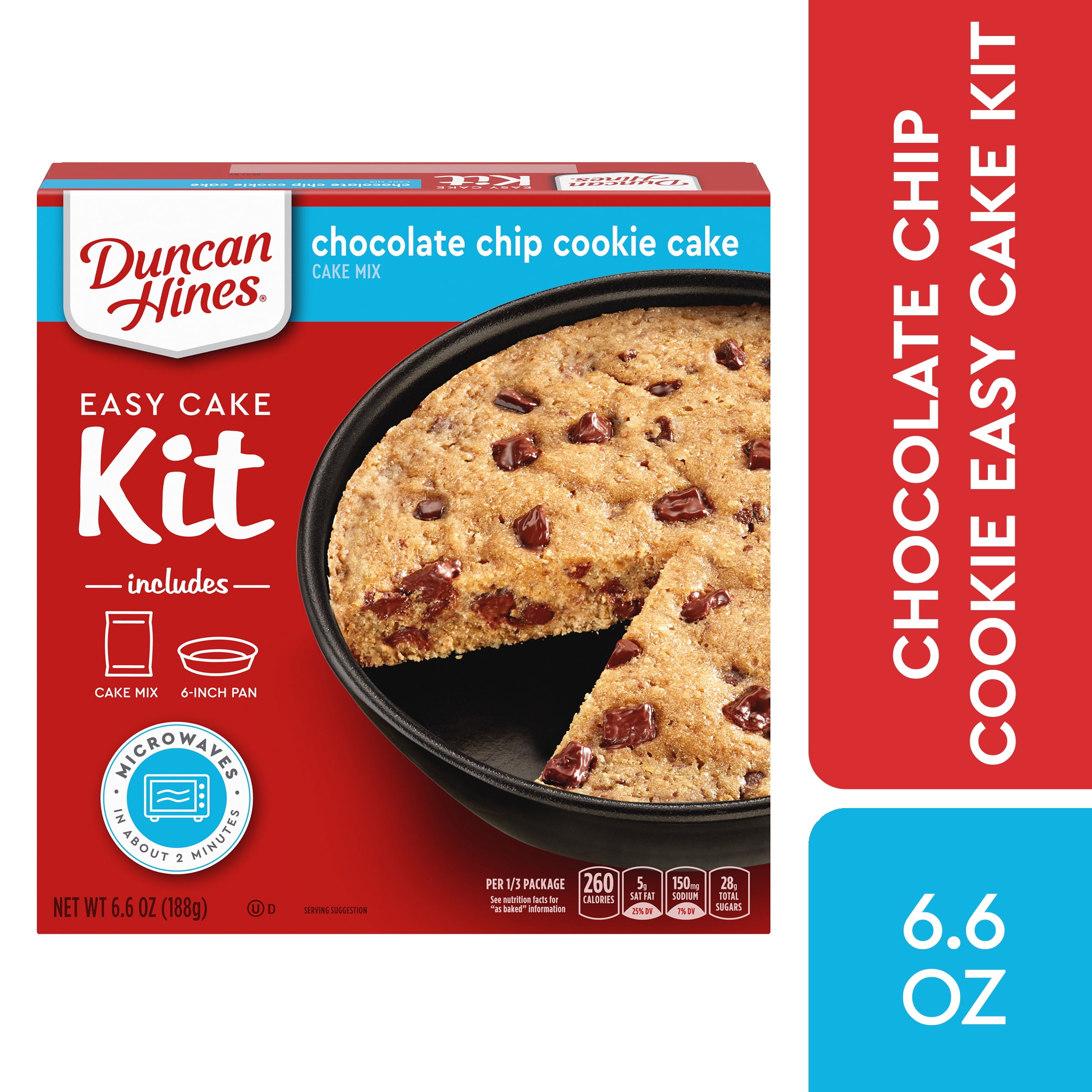 Duncan Hines Easy Cake Kit Chocolate Chip Cookie Cake Mix 6 6 Oz Walmart Com Walmart Com
