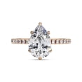 thumbnail image 2 of IGI Certified Lab Grown Diamond Hidden Halo Solitaire Engagement Ring, Center 10x7mm Pear Cut Stackable Wedding Rings For Women In 18K Solid Rose Gold F-G, VS-SI Quality (2.10 Cttw) Ring Size-7.5, 2 of 6