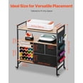 thumbnail image 5 of Black Rolling Craft Table with 20 Vinyl Organizers & 3 Storage Drawers, 5 of 11