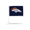 Rico Industries Denver Football Double Sided Car Flag - 16" x 19" - Strong Pole that Hooks Onto Car/Truck/Automobile