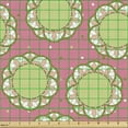 thumbnail image 2 of Abstract Upholstery Fabric by the Yard, Rhythmic Circular Floral Motifs Pastel Tones Dots Illustration, Decorative Fabric for DIY and Home Accents, Pink Avocado Green by Ambesonne, 2 of 5
