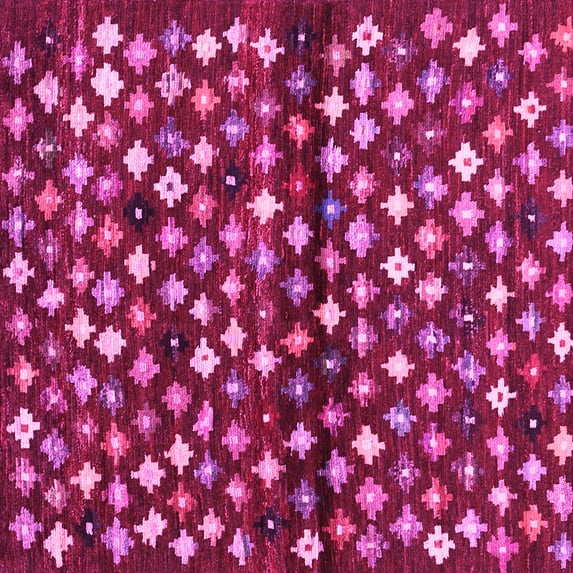 Ahgly Company Indoor Square Abstract Pink Contemporary Area Rugs, 3' Square