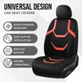 thumbnail image 5 of Coverado Car Seat Covers, Faux Leather with Mesh Fabric Front and Back Car Seat Protectors, 5 Seats Universal Fit for Most Cars SUV Trucks, Black&Red, 5 of 12