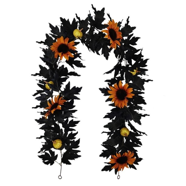 Hoja De Arce De Halloween, Corona De Otoño Artificial Para Decoración De Fondo De Puerta De Pared De Halloween Eigraketly HA041995-01