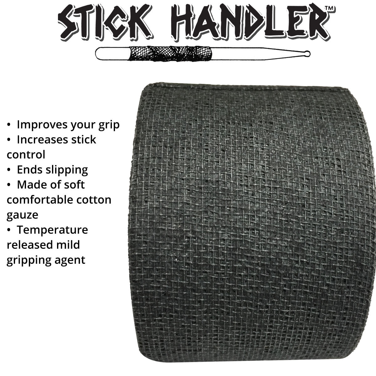 STICK HANDLER™  Professional Drum Stick Grip Tape Pro Pack (Black | Four Pack)