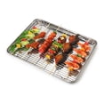 thumbnail image 3 of Cateissary Estera de alambre de acero inoxidable, 2 uds., rejillas de red, estante de refrigeración de malla para asar, parrilla antiadherente Utensilios de cocina 30*23cm, 3 of 6