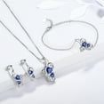 thumbnail image 3 of Beautlace Butterfly Heart Jewelry Set,925 Sterling Silver September Sapphire Birthstone Pendant Necklace/Earrings/Bracelet Set Cute Animals Jewelry Gift for Women, 3 of 7