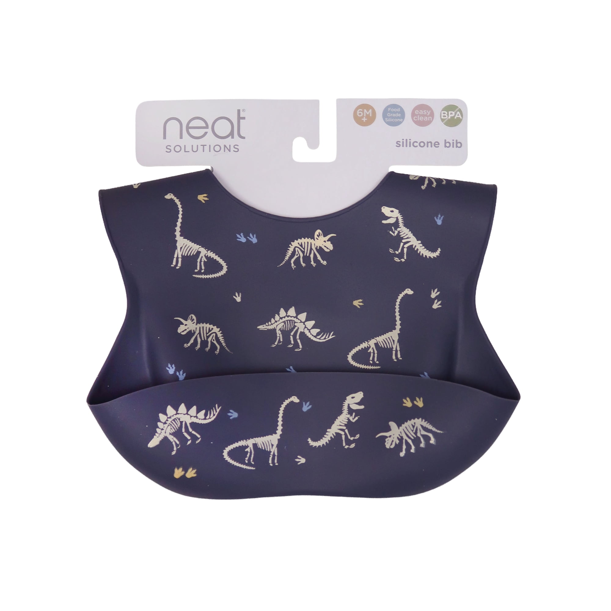 Neat Solutions Dinosaur Print Infant Silicone Bib