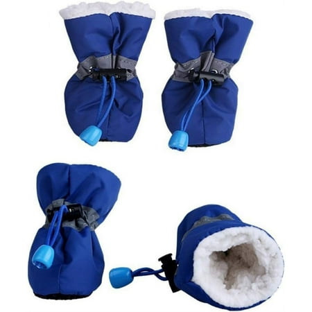 Indoor Dog Boots  Pet Boots  Outdoor Dog Shoes with Two Adjustable Fastening Straps and Soft Anti-Slip Sole. Dog Boots Perfect for Small Dogs  4 Pcs