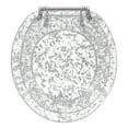 thumbnail image 6 of Ginsey Round Resin Decorative Toilet Seat with Chrome Hinges, Silver Foil, 6 of 11