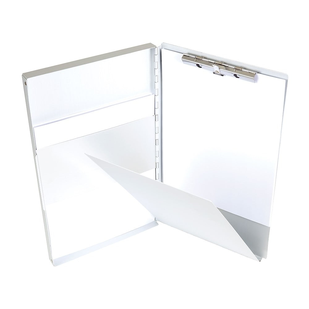 Staples Aluminum Side Loading Clipboard with Storage Legal Size Silver