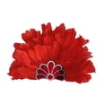 thumbnail image 2 of Sombrero de jefe indio, tocado de plumas, diadema para adultos para cosplay, espectáculos Rojo, 2 of 8
