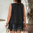 thumbnail image 6 of Women's Plus Size Fringe Vest Faux Suede Rivets Sleeveless Tassel Jacket Western Cowgirl Outfits 2025 Trendy Vest, 6 of 9