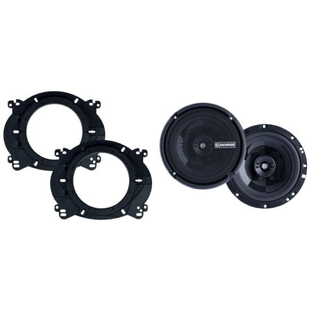 Memphis Audio PRX60 Power Reference Series 6.5" Oversize 2-Way Coaxial Speakers With Swivel Tweeters - Pair with OEMBKT60 Vehicle Specific 6 1/2"" Speaker Adaptors