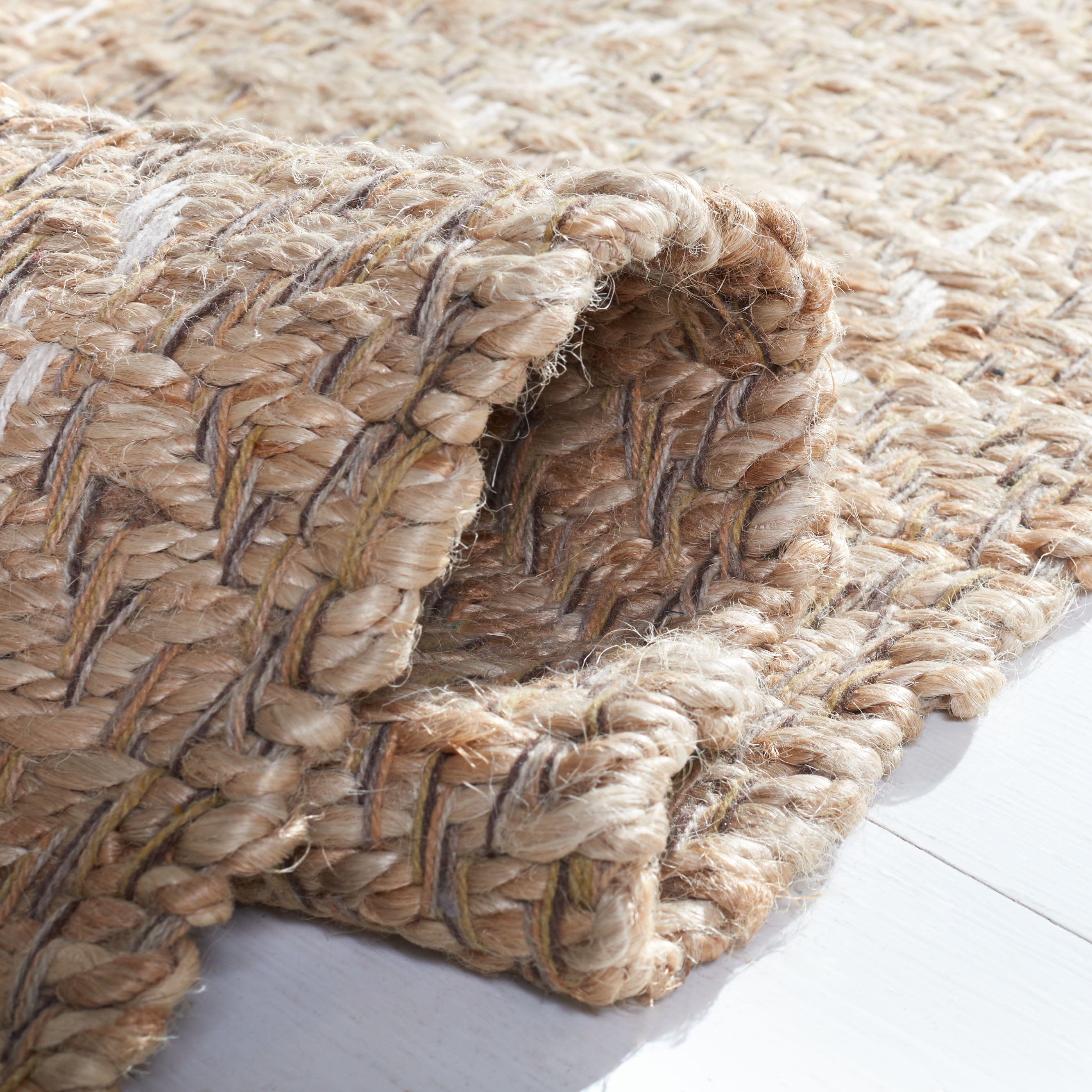 SAFAVIEH Cape Cod Kristen Distressed Area Rug, Natural/Purple, 8' x 10'