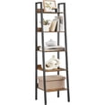 thumbnail image 5 of 5-Tier Narrow Book Shelf, 11.8 x 13.3 x 66.9 Inches, Ladder Shelf for Home Office, Living Room, Bedroom, Kitchen, Rustic Brown and Ink Black, 5 of 6